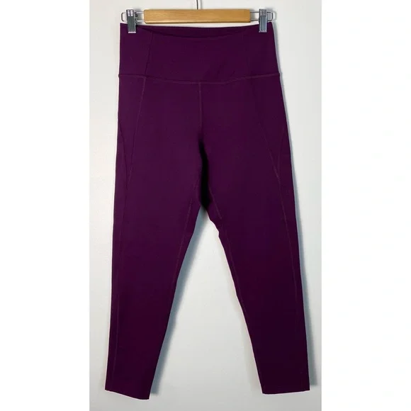 Girlfriend Collective Plum Compressive High Rise Legging Medium Purple Tights - Picture 7 of 16